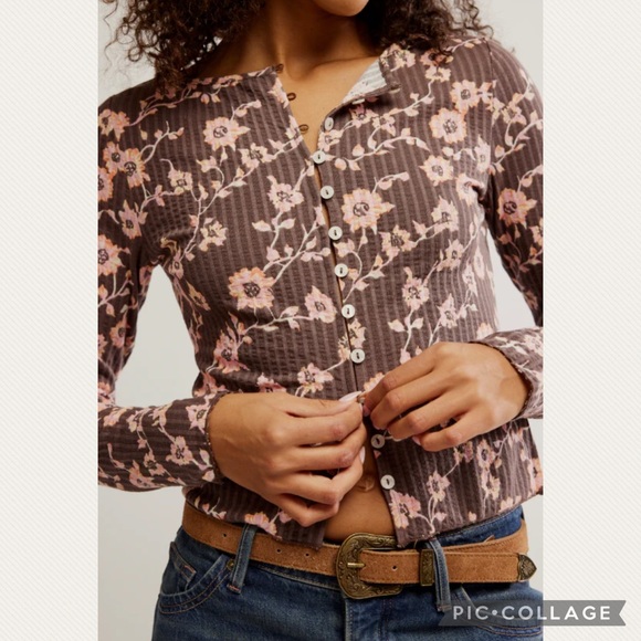 :Price Firm: Free People Tilly Long Sleeve Shirt in French Chocolate - Picture 3 of 10
